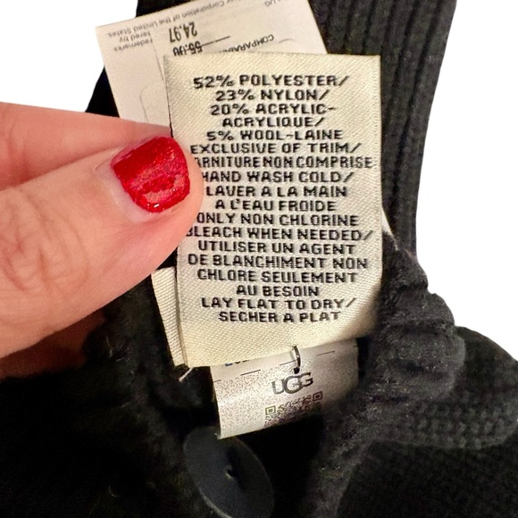 UGG NWT cozy knit flip top mittens black - Picture 2 of 4